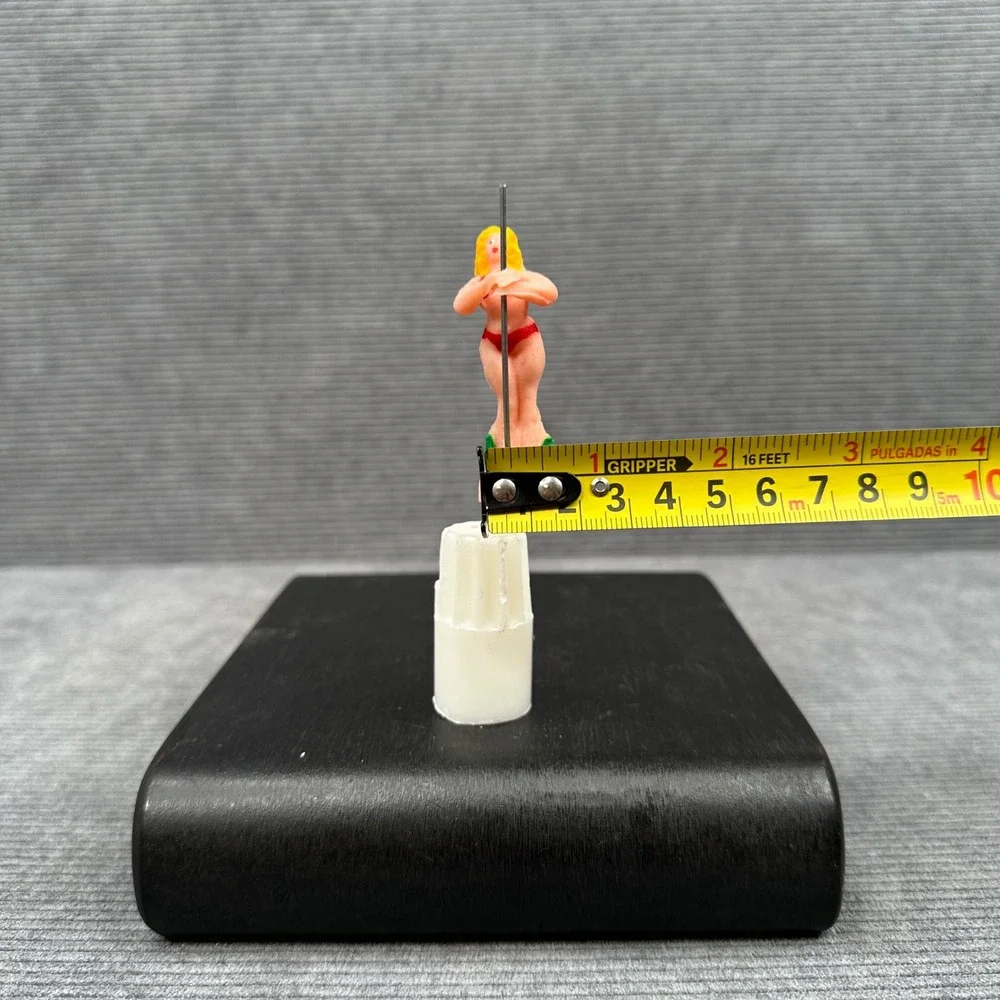 Vintage Novelty Dancer Cake Topper Miniature Figurine Red Bikini Blonde 1.5 Inch